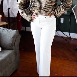 Calvin Klein Womens Pants High Rise Wide Pant Leg Flat Front Winter White Size 8